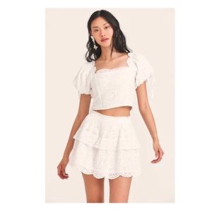Loveshackfancy Melinda Top in antique white